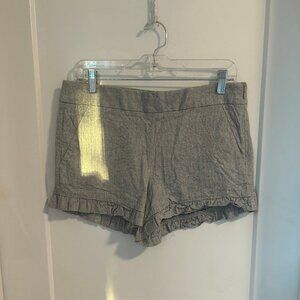 Loft	6; Grey ruflle dress shorts